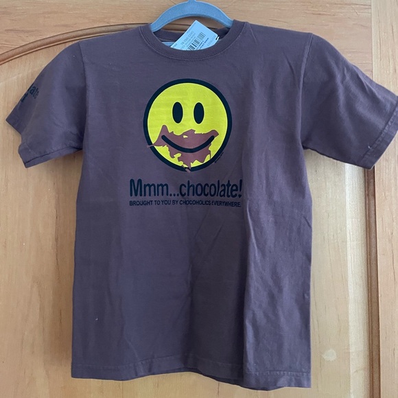 Crazy Shirts Chocolate Dyed Choco Smile Brown T-Shirt M NWT Boys - Picture 2 of 5